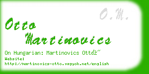 otto martinovics business card